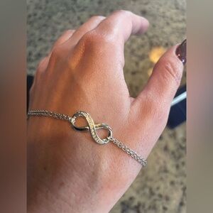 Women’s .925 Silver and CZ Infinity Bracelet adjustable